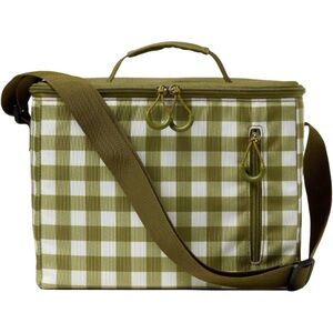 New Room Essentials 18 Can Box Insulated Cooler Green White Plaid 11 Qt Capacity